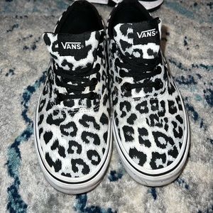 Womens white leopard vans
